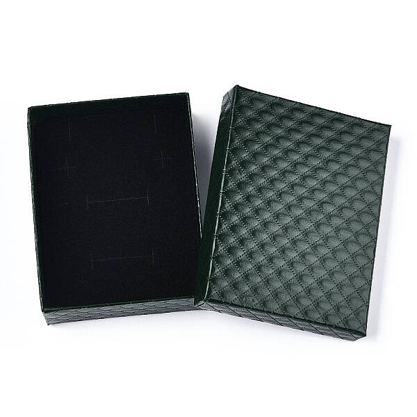 Rhombus Textured Cardboard Jewelry Boxes