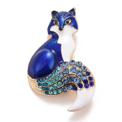 Rhinestone Fox Badge