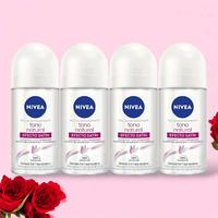 VIRAL 4 PACK NIVEA SATIN BUNDLE -  Tono Natural All Day Protection Antiperspirant Roll On Alcohol Free Body Care Deodorant Un...