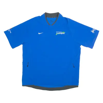 NIKE Scramble Kids Mens Sweatshirt Blue Button Neck XL