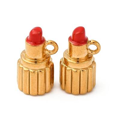 304 Stainless Steel Enamel Charms Lipstick Charm