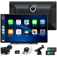 LAMTTO  Portable Wireless Carplay Screen for Car with 2.5K Dash Cam,9 Inches Android Auto Screen with 1080p Backup Camera,Car...