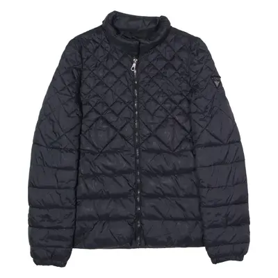 GUESS Womens Puffer Jacket Black Diamond UK 8