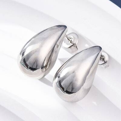 Teardrop Brass Stud Earrings
