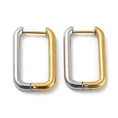 Two Tone 304 Stainless Steel Hoop Earrings