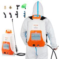 VEVOR Battery Powered Portable Backpack Sprayer, 0-90 PSI Adjustable Pressure, 4 Gallon Tank, Back Pack Sprayer with 8 Nozzle...