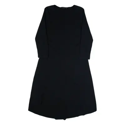 COS Womens A-Line Dress Black Long Sleeve Midi XS