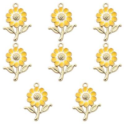 8Pcs Alloy Enamel Pendants