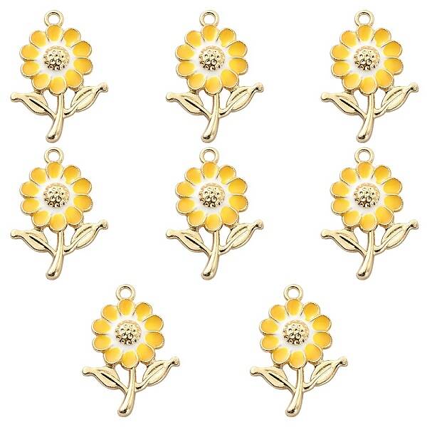 8Pcs Alloy Enamel Pendants