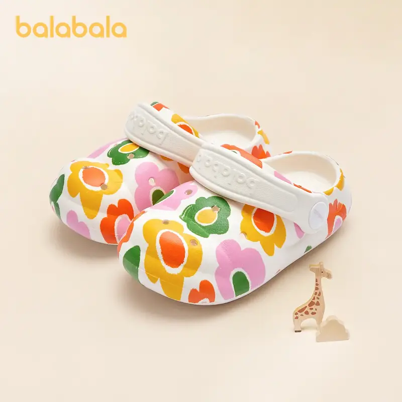 Balabala children's shoes children's slippers 2025 summer new indoor boys comfortable non-slip tide Croc girls
