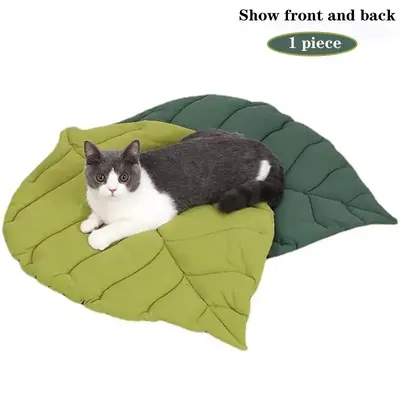 Leaf Shaped Pet Mat, 1 Count Washable Pet Bed, Pet Supplies for Small, Medium, Large & Ultra Large Dogs, Cat Stuff, Dog Stuff...