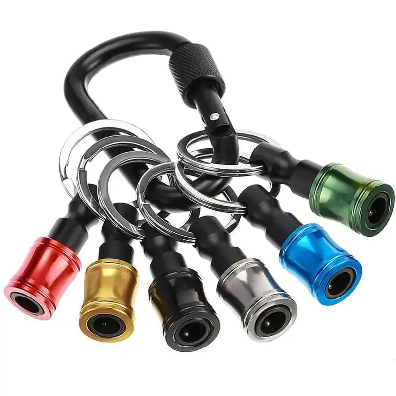 Portable 1/4 Inch Hex Shank Aluminum Drill Bit Adaptor Tool, Drill Bit Holders with Hook & Loop Clasp, Sleeve Adapter Bar Set...