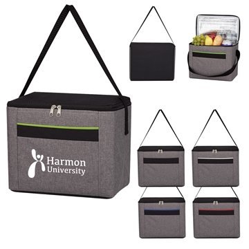 50 Custom Brighton Heathered Cooler Bag - 8 Can Capacity