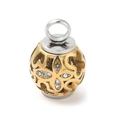 304 Stainless Steel Rhinestone Urn Ashes Pendants