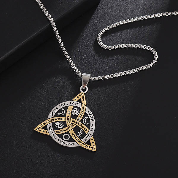 Viking Triskelion Knot Stainless Steel Pendant Necklaces for Men