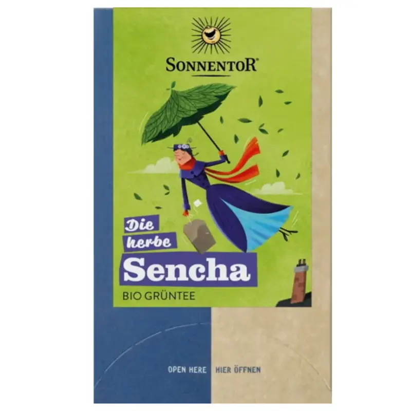 Sonnentor Organic Green Tea - Sencha - L'Erbaceo, 18 double-chambered tea bags (21.60 g)