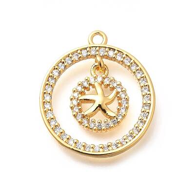 Brass Micro Pave Cubic Zirconia Pendants