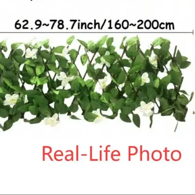 Artificial Ivy Privacy Fence, 1 Count Expandable Fence Screen, Outdoor Wall Fence, Background Wall Decor for Garden Backyard ...