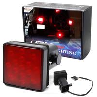 iJDMTOY Red Lens LED Tail/Brake Light For Truck SUV Trailer Class 3/4/5 2-Inch Towing Hitch Receiver, Powered By 15 Super Bri...