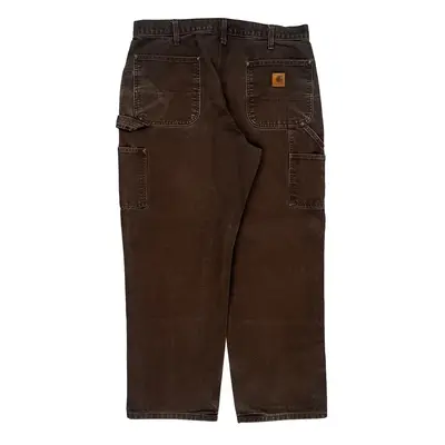 Workwear Carhartt Double Knee Carpenter Trousers - 35W 29L Brown Cotton | Size: 35″ waist