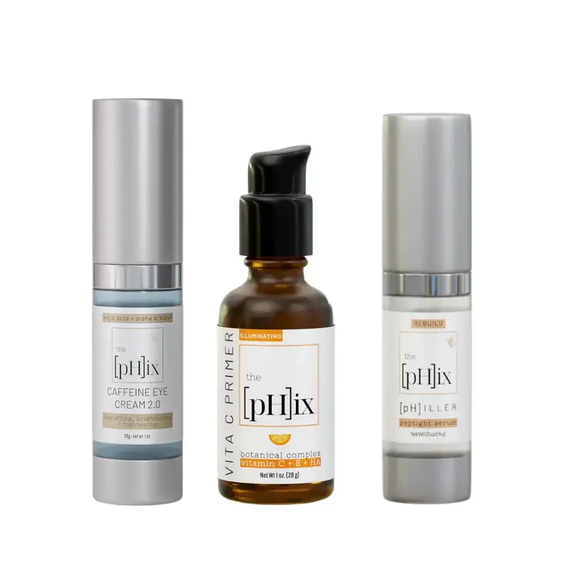 Anti Aging Skincare Bundle - Brighter & Smoother Under Eyes + Collagen Production + Hydration Serum Cream