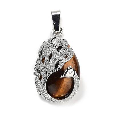Natural Tiger Eye Teardrop Pendants
