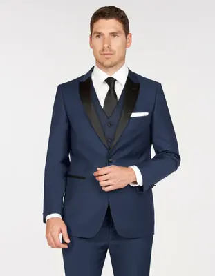 Mens Navy Blue Wedding Tuxedo - Dark Blue Tuxedo Suit