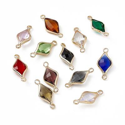 Transparent K9 Glass Connector Charms