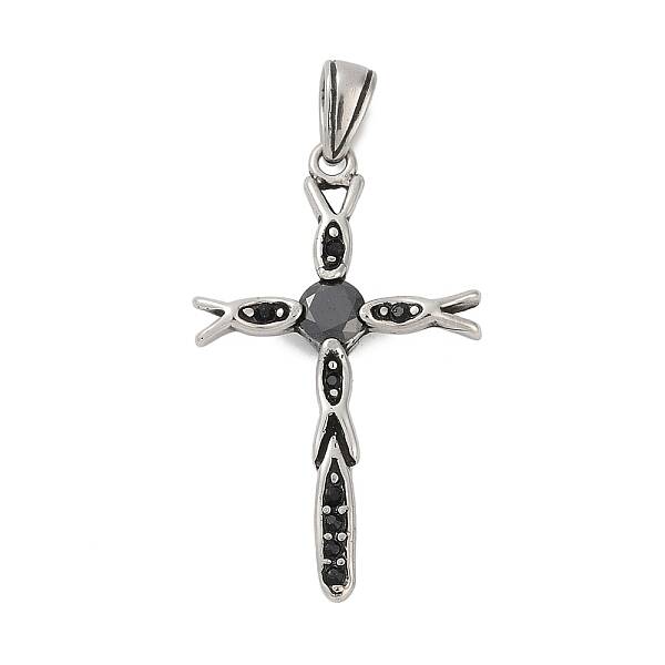 316 Surgical Stainless Steel Micro Pave Cubic Zirconia  Pendants