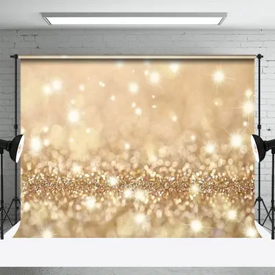 Gold Glitter Spot Bokeh Photoshoot Wedding Backdrop - Aperturee