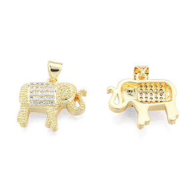 Brass Micro Pave Clear Cubic Zirconia Pendants