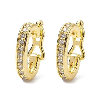 Brass Micro Pave Clear Cubic Zirconia Twister Clasps