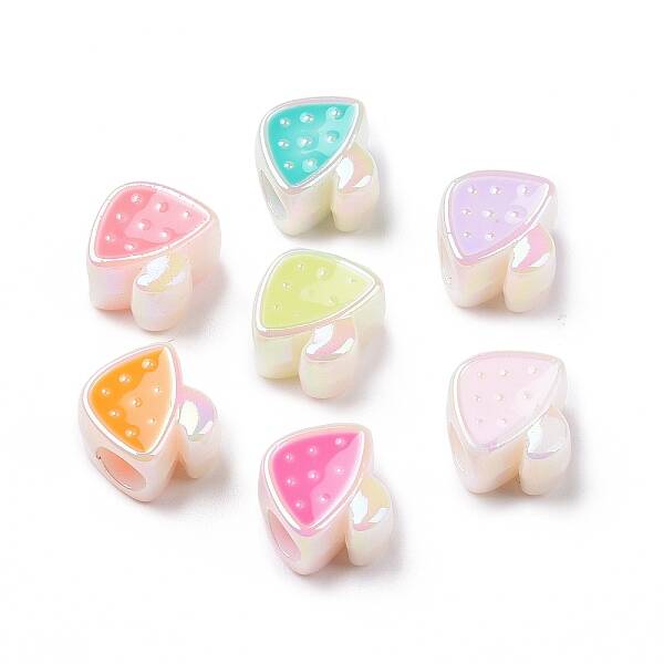 UV Plating Rainbow Iridescent Acrylic European Beads