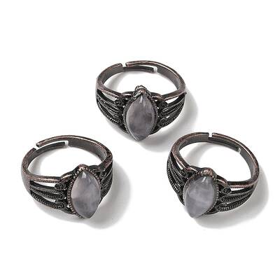 Natural Quartz Crystal Horse Eye Adjustable Rings