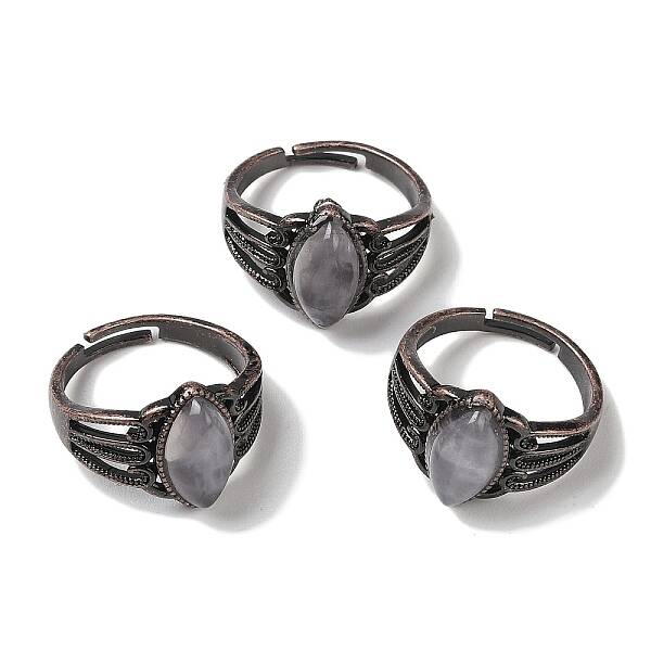Natural Quartz Crystal Horse Eye Adjustable Rings