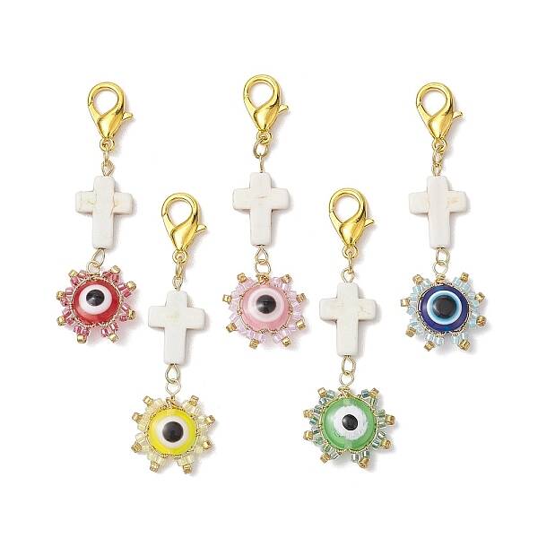 Seed Glass & Resin Evil Eye Pendant Decoration