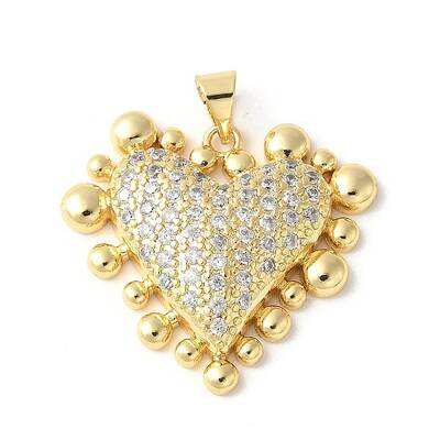 Brass Micro Pave Clear Cubic Zirconia Pendants