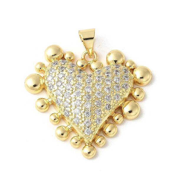 Brass Micro Pave Clear Cubic Zirconia Pendants