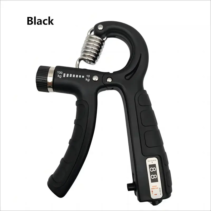 10-100kg Adjustable Grip Strength Trainer, R-shaped Spring Mechanical Counting Grip, Portable Finger Training Fitness Equipme...