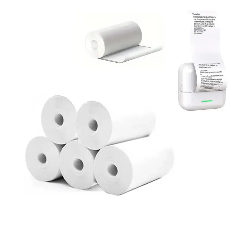 Thermal Printer Paper, 5 Rolls Thermal Paper for Mini Wireless Instant Photo Printer, Thermal Printer Paper for Home Office S...