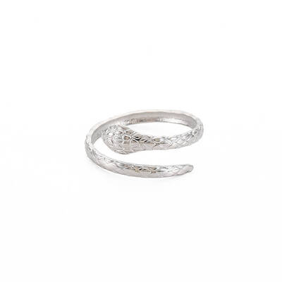 Non-Tarnish 304 Stainless Steel Snake Open Cuff Ring for Women