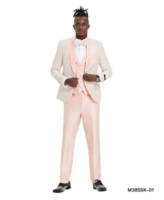 Tazio Paisley 3-Piece Men's Skinny Fit Suit