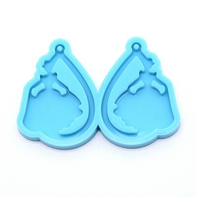 Teardrop with Lady Silicone Statue Pendant Molds