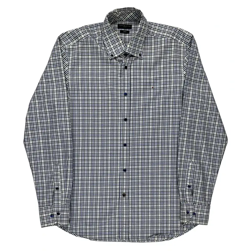 Tommy Hilfiger Checked Shirt - Large Blue Cotton