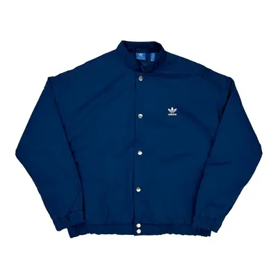 Adidas Bomber Jacket - Large Blue Polyester