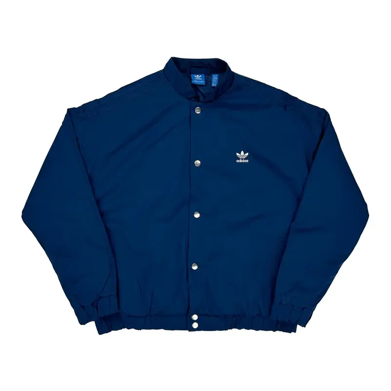 Adidas Bomber Jacket - Large Blue Polyester