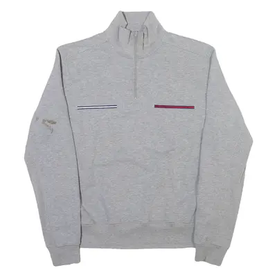 TOMMY HILFIGER Mens Sweatshirt Grey 1/4 Zip L
