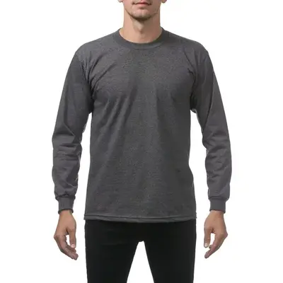Pro Club Men's Heavyweight Long Sleeve T-Shirt Cotton Top Fabric Menswear Casual Classic Tshirt