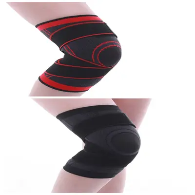 3D Sports Knee Pad | Color: Black Red | Size: 2XL | quantity: 2PC