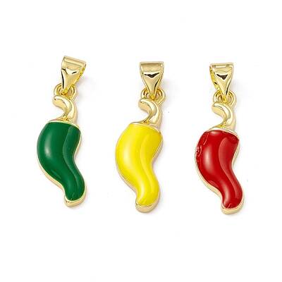 Real 18K Gold Plated Rack Plating Brass Enamel Pendants